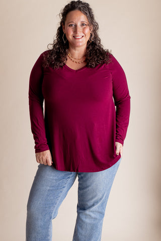 Always Kind V Neck Top - CURVY