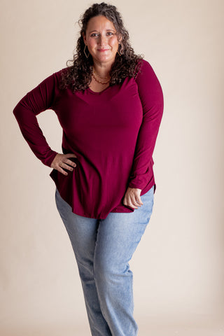 Always Kind V Neck Top - CURVY