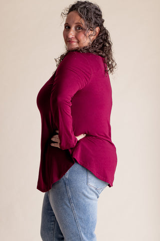 Always Kind V Neck Top - CURVY