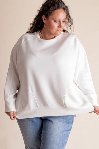 With The Wind Round Neck Pullover - CURVY