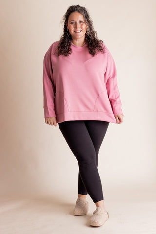 With The Wind Round Neck Pullover - CURVY