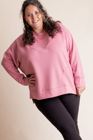 With The Wind Round Neck Pullover - CURVY