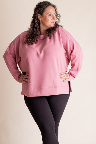 With The Wind Round Neck Pullover - CURVY