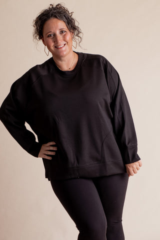 With The Wind Round Neck Pullover - CURVY