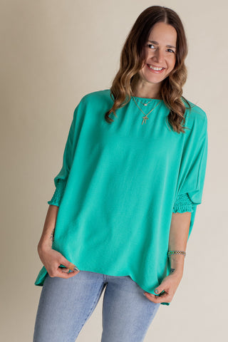 Live This Way Smocked Sleeve Top