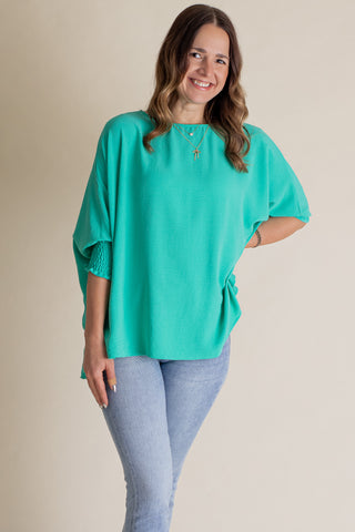 Live This Way Smocked Sleeve Top