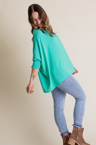 Live This Way Smocked Sleeve Top