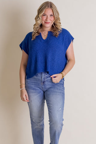 Never Looking Back Split Neck Top