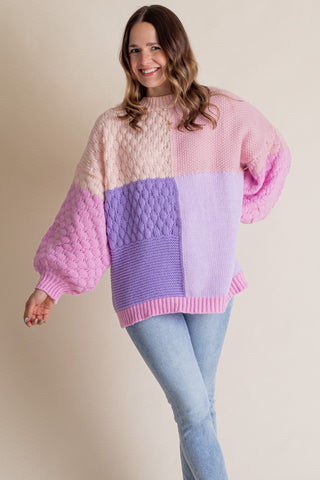 Some Kind Of Wonderful Color Block Sweater