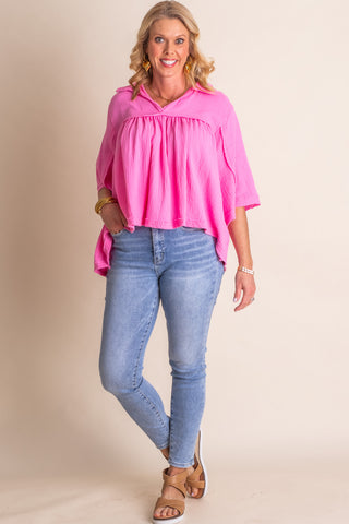 Always On Trend V Neck Babydoll Top *Final Sale*