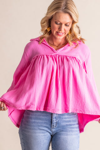 Always On Trend V Neck Babydoll Top *Final Sale*