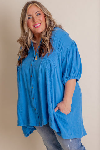 Love Too Much Button Down Tunic - CURVY *Final Sale*