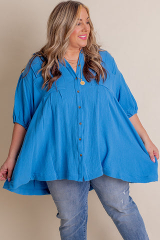 Love Too Much Button Down Tunic - CURVY *Final Sale*