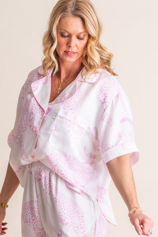 Middle Of The Night Satin Pajama Top *Final Sale*