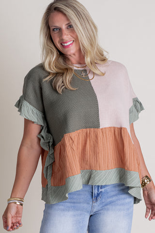 Just Dreaming Color Block Top *Final Sale*