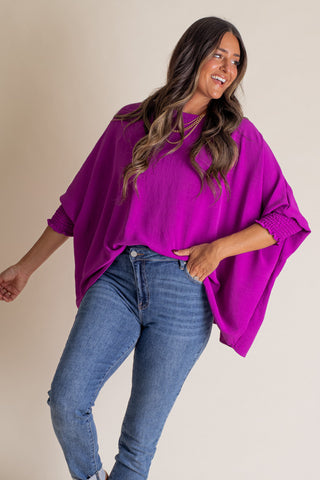 Live This Way Smocked Sleeve Top