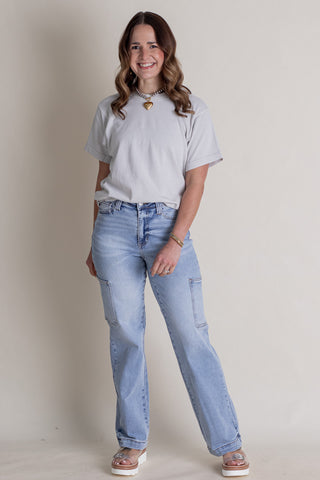 Blank Space Oversized Mock Neck Tee