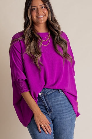 Live This Way Smocked Sleeve Top