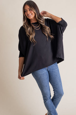 Live This Way Smocked Sleeve Top