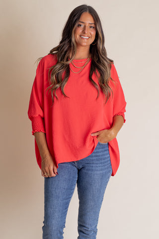 Live This Way Smocked Sleeve Top