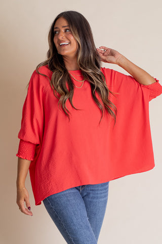 Live This Way Smocked Sleeve Top