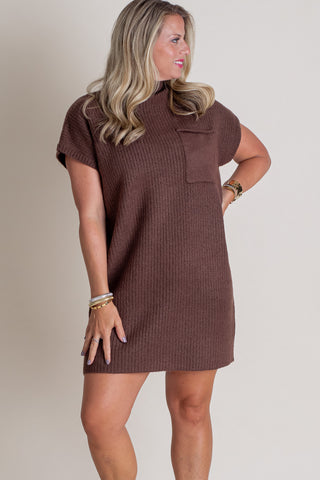 On The Run Mock Neck Sweater Dress