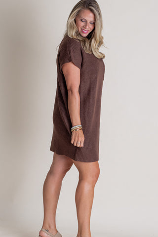 On The Run Mock Neck Sweater Dress