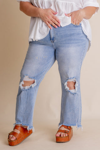 Jude High Rise Cropped Straight Leg Jeans - CURVY