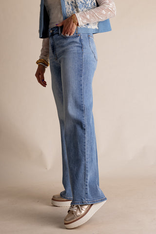 Zara High Rise Retro Wide Leg Jeans