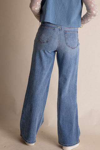 Zara High Rise Retro Wide Leg Jeans