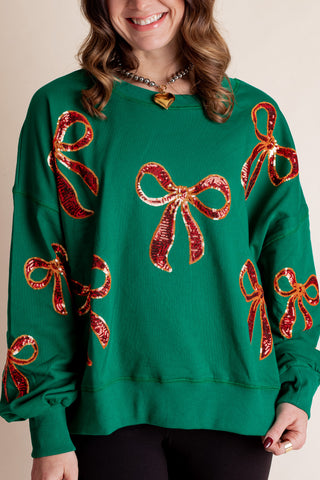 Wrap It Up Sequin Bow Sweatshirt *Final Sale*