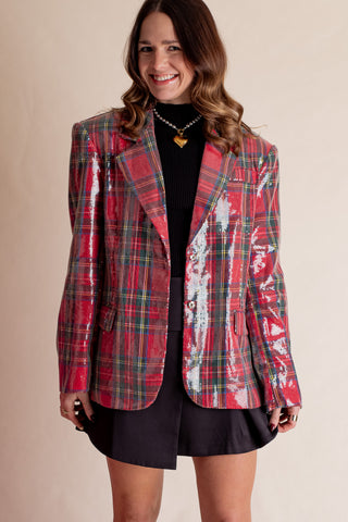 Holiday Hottie Plaid Blazer *Final Sale*