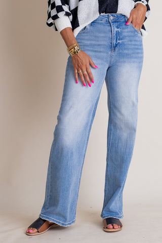 Laura High Rise Straight Leg Jeans