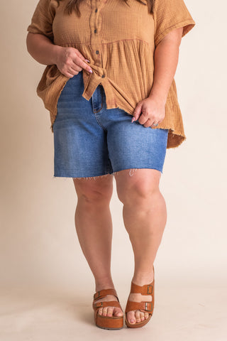 Maddie High Waist Shorts - CURVY *Final Sale*