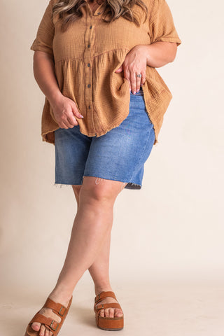 Maddie High Waist Shorts - CURVY *Final Sale*