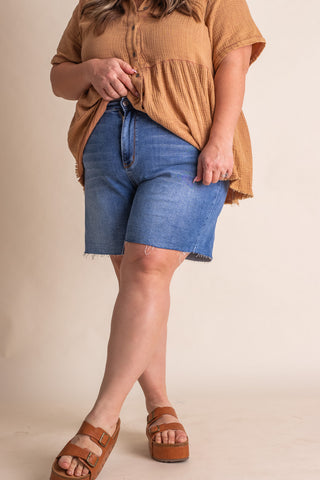 Maddie High Waist Shorts - CURVY *Final Sale*