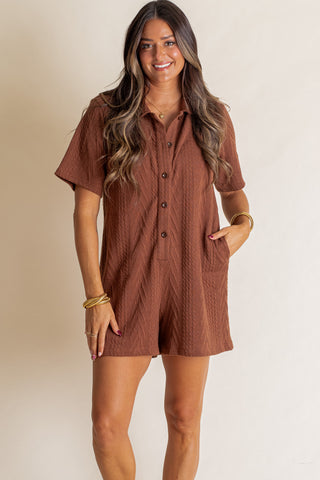 Fall Into Autumn Button Down Romper