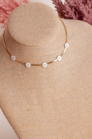 Herringbone Flower Necklace