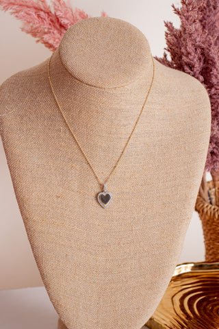 Never Troubled Two-Tone Heart Necklace