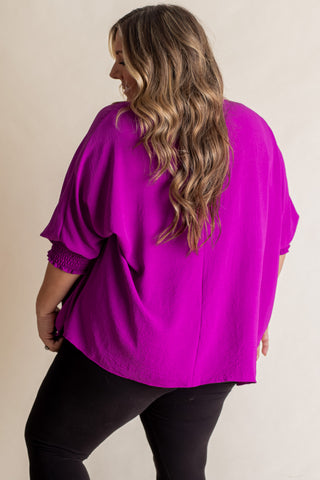 Live This Way Smocked Sleeve Top