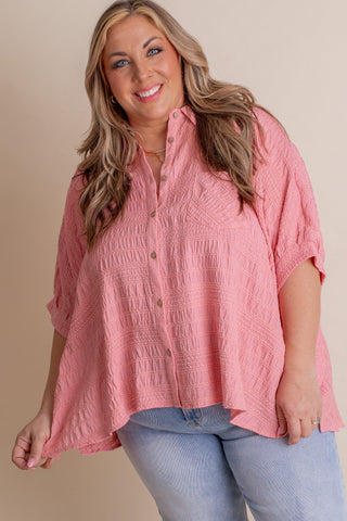 Never Worried Button Down Top - CURVY *Final Sale*