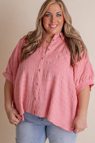 Never Worried Button Down Top - CURVY *Final Sale*