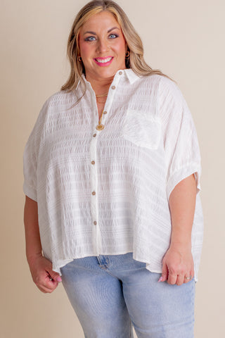 Never Worried Button Down Top - CURVY *Final Sale*