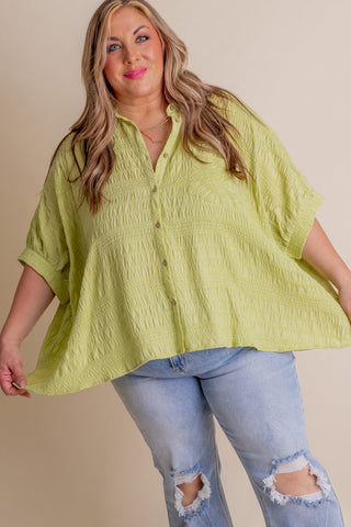 Never Worried Button Down Top - CURVY *Final Sale*