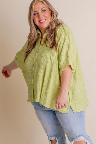 Never Worried Button Down Top - CURVY *Final Sale*