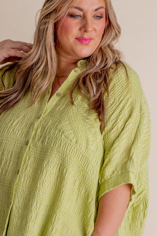 Never Worried Button Down Top - CURVY *Final Sale*