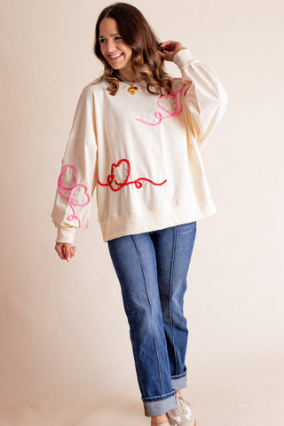 Full Of Love Embroidered Sweatshirt