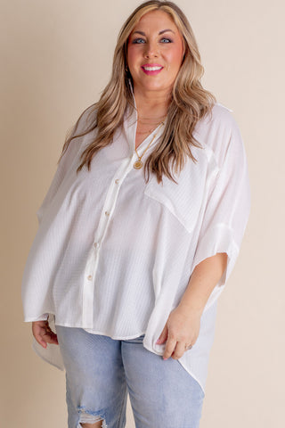 Close To You Button Down Top - CURVY *Final Sale*