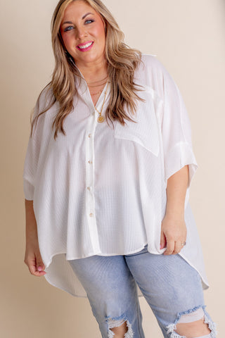 Close To You Button Down Top - CURVY *Final Sale*