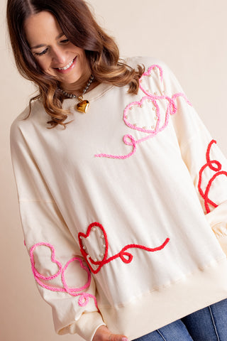 Full Of Love Embroidered Sweatshirt